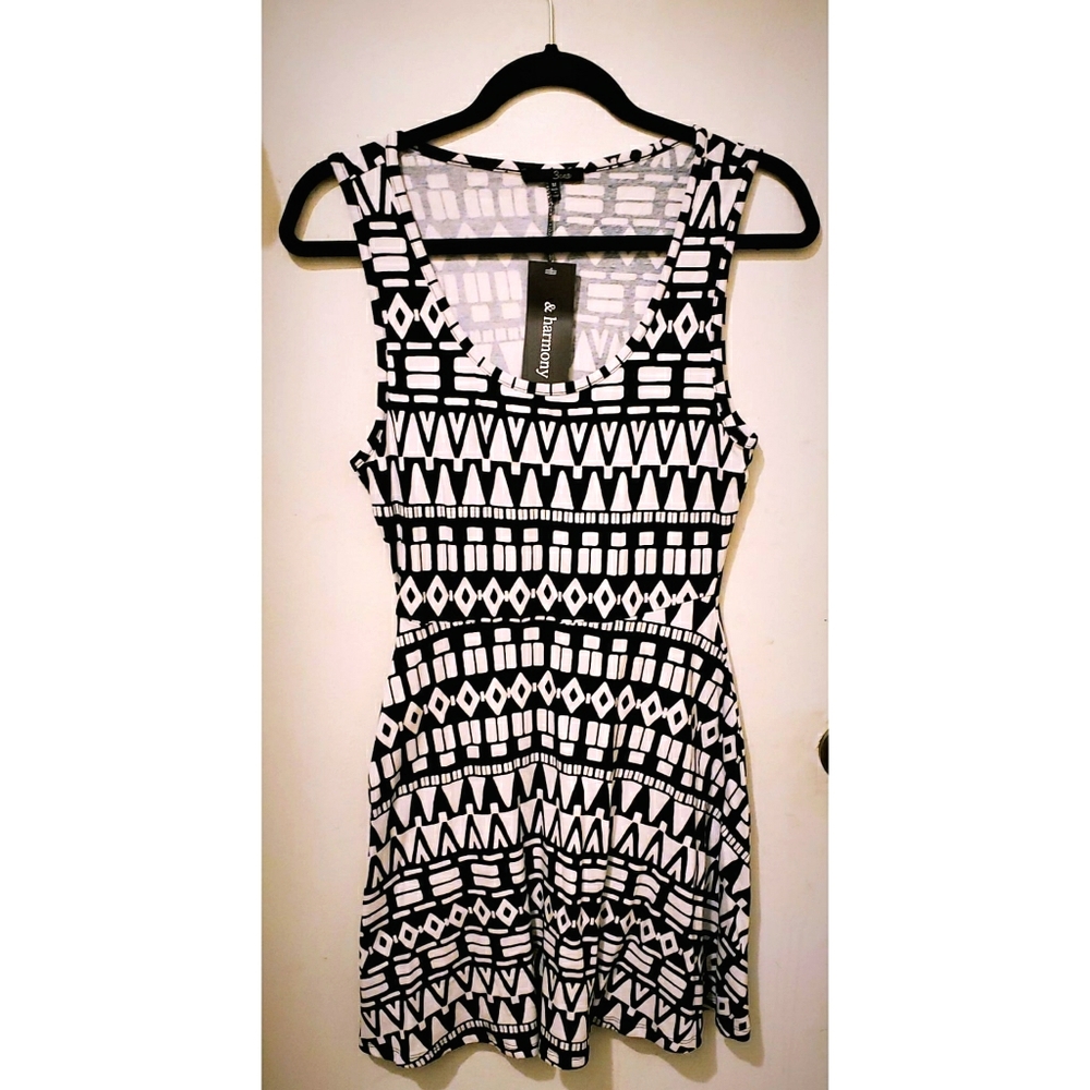 Patterned Dress Black & White